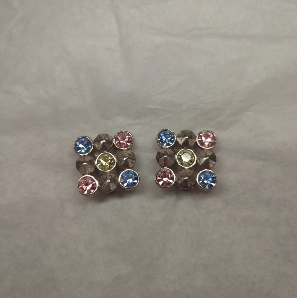 Vintage Karl Lagerfeld Multi-Color Stud Earrings